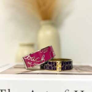 Coach Fuchsia and Navy Bangle Duo
